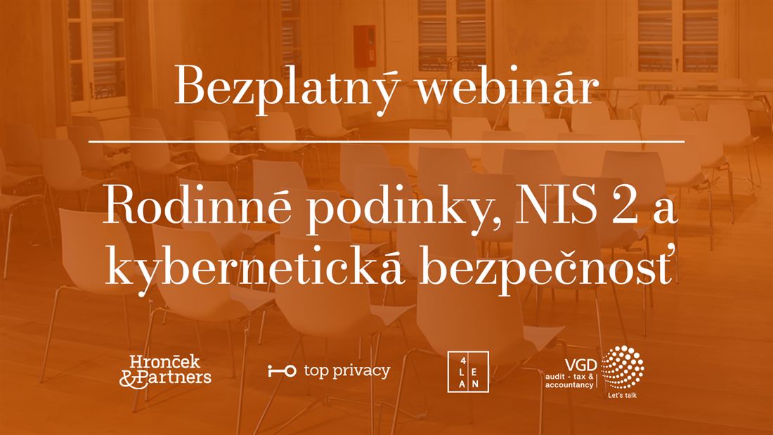 Webinár Rodinné podinky a Kybernetická bezpečnosť, NIS2